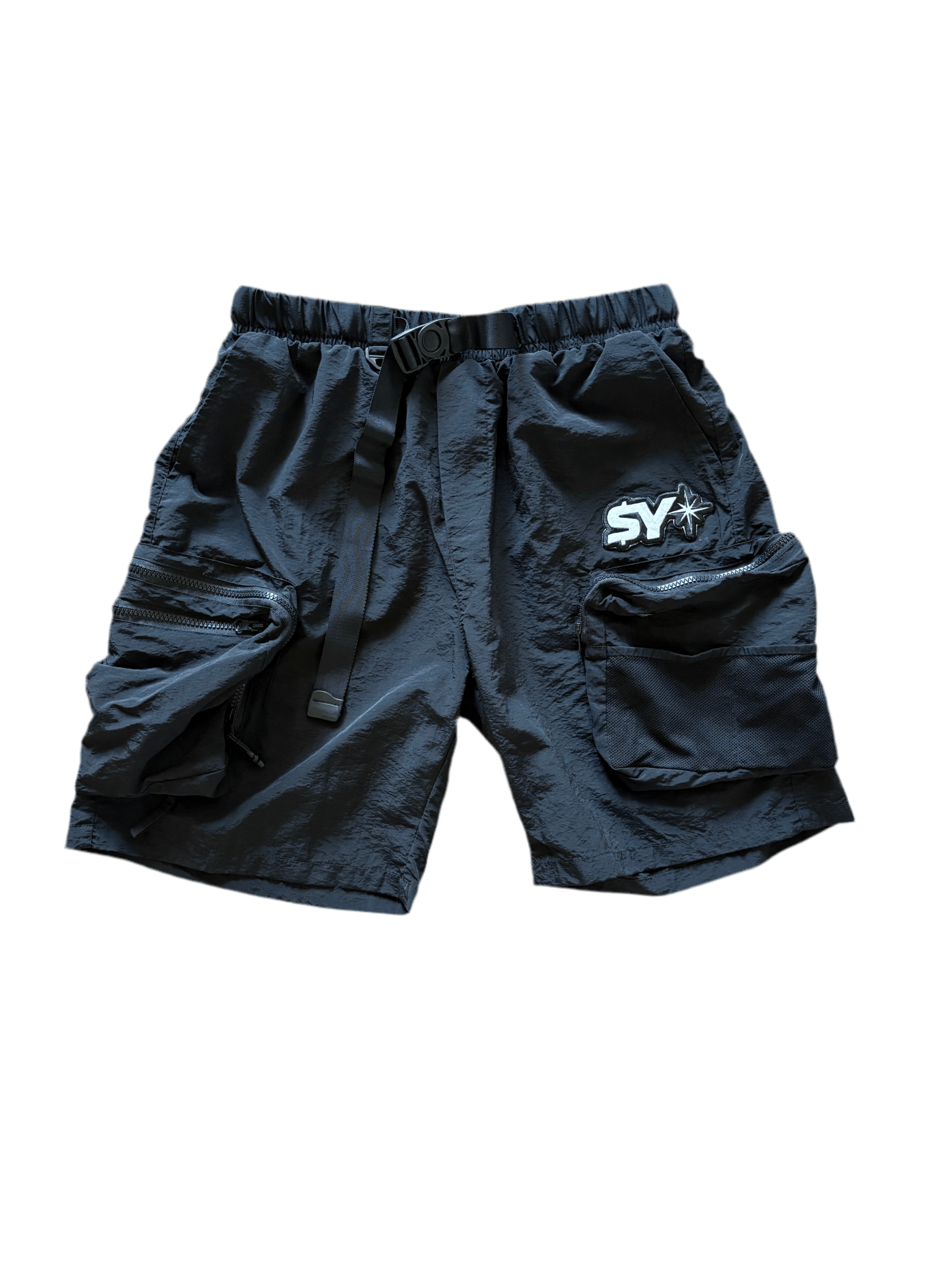 Black Nylon Cargo Shorts - Stranded Youth Worldwide